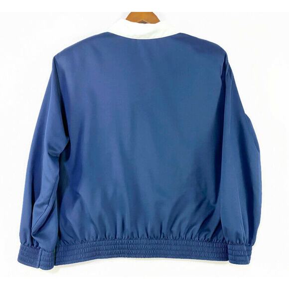 Alfred Dunner Jacket Women's Size 12 Blue White & Green Zip Up Lightweight - Picture 6 of 8